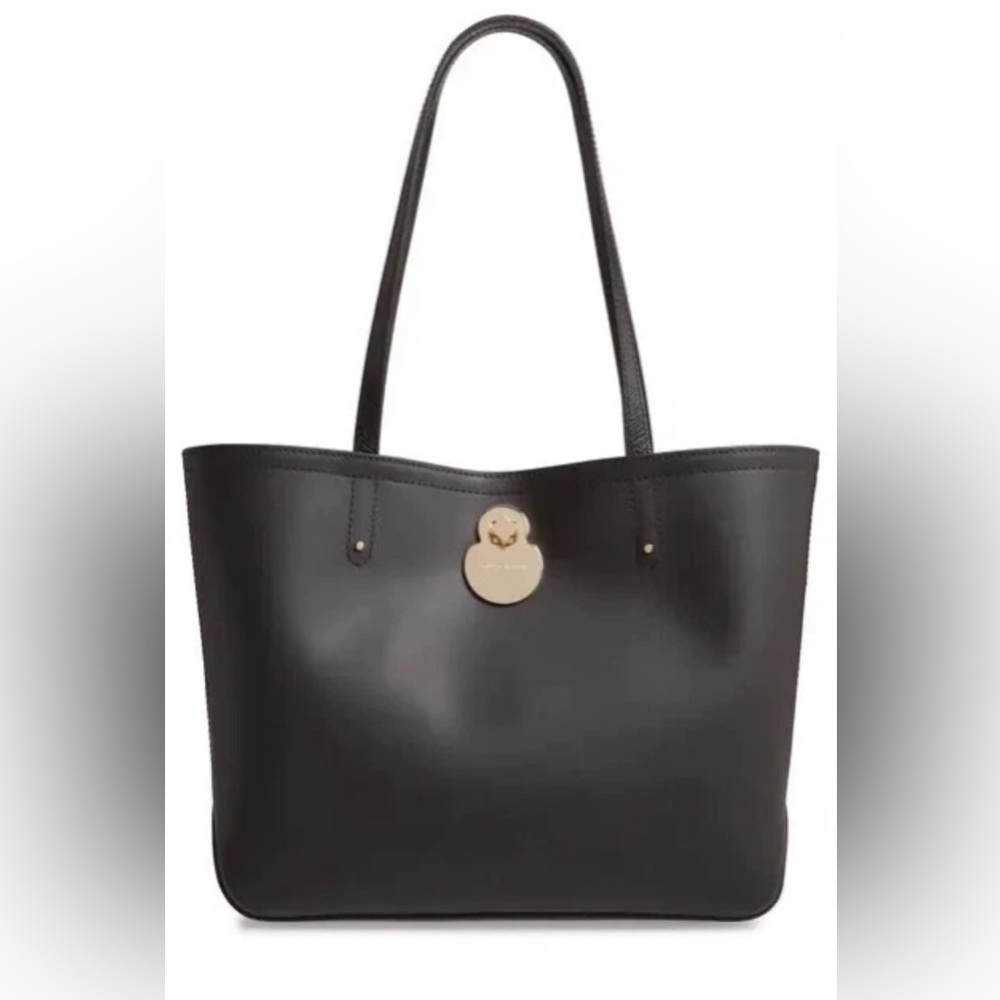 Longchamp Cavalcade Shoulder Leather Tote Bag Black NWOT